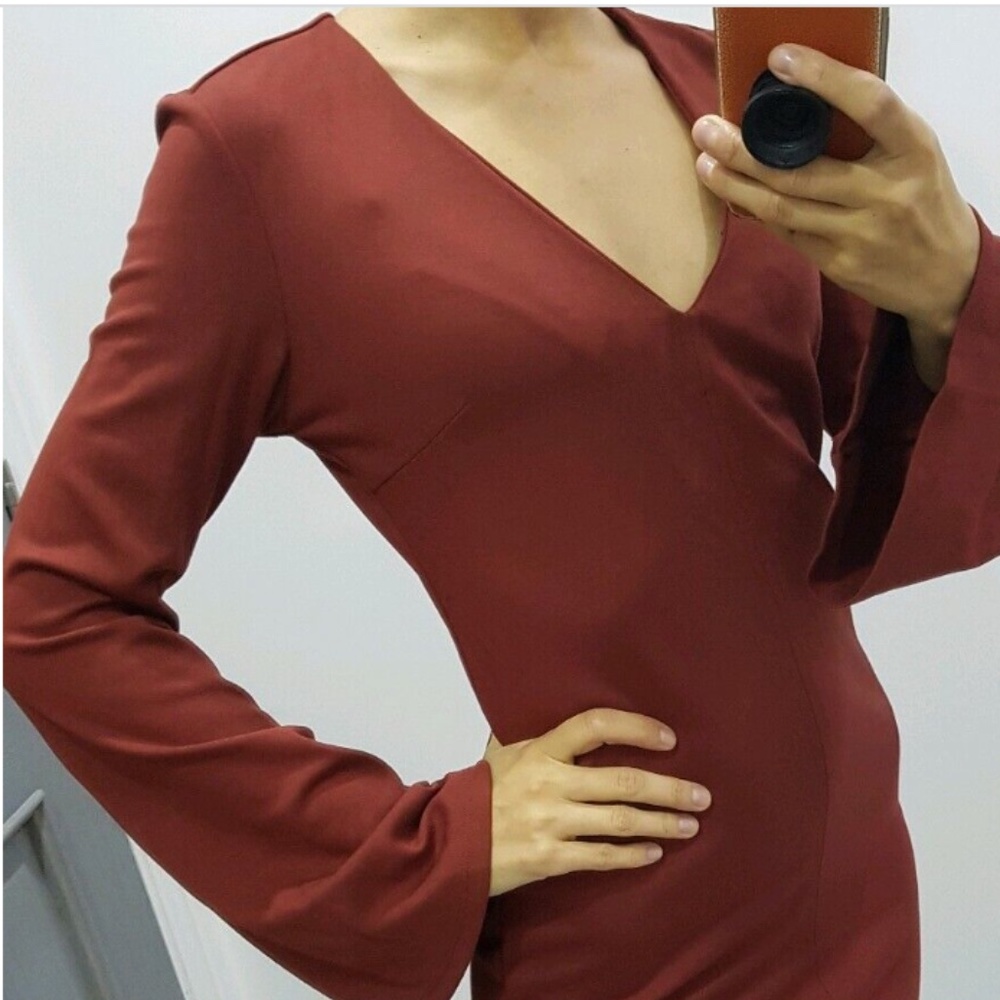Forever 21 V-neck Dress with Bell Sleeves size Medium